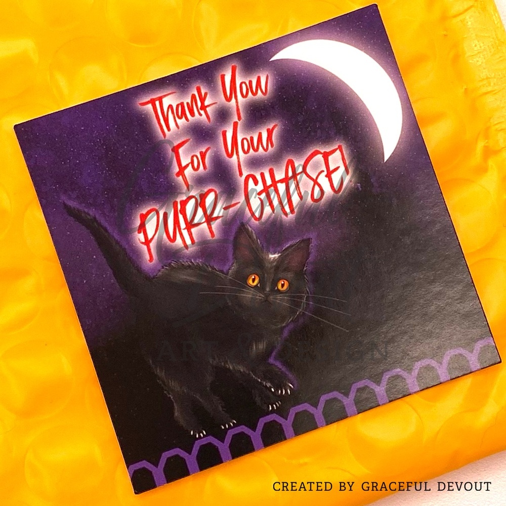 Thank You For Your Purr-chase! 2" 48ct Stickers - Picture 3 of 5